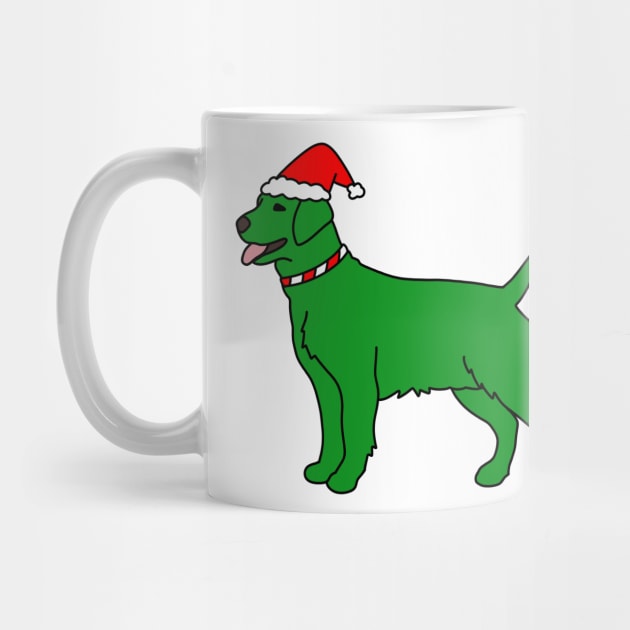 Green Christmas Dog by Kelly Louise Art